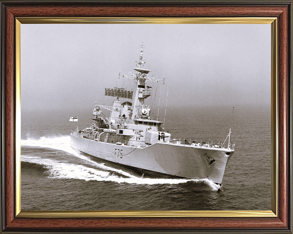 HMS Charybdis (F75) Photo Print - Underway 1976 - Royal Navy Leander Class Frigate