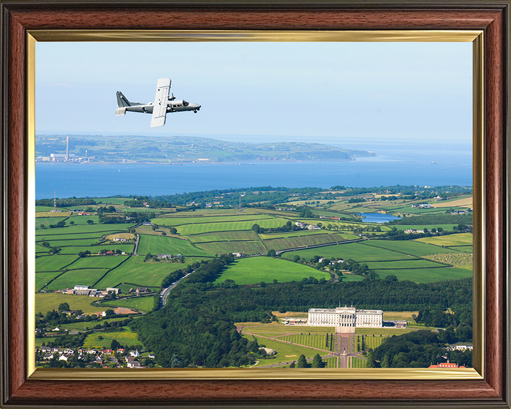 Army Air Corps BN-2T-4S Defender 4000 in flight Photo Print - British Army Hampshire Prints 10 x 8 Classic Frame No