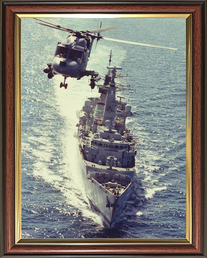 HMS Brave (F94) Royal Navy Type 22 Frigate Bow View From the Air Photo Print Wall Art Decor Posters, Prints, & Visual Artwork Hampshire Prints 10 x 8 Classic Frame No