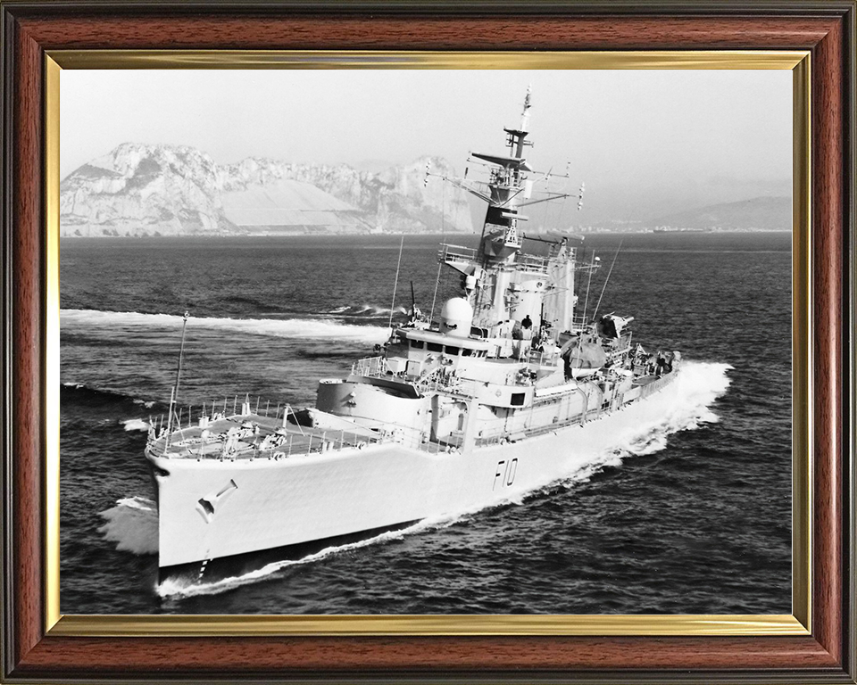 HMS Aurora (F10) Royal Navy Leander Class Frigate Off Gibraltar Photo Print Wall Art Decor Posters, Prints, & Visual Artwork Hampshire Prints 10 x 8 Classic Frame No