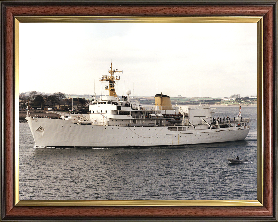 HMS Hecla (A133) Photo Print - Off Devonport - Royal Navy Hecla Class Survey Vessel