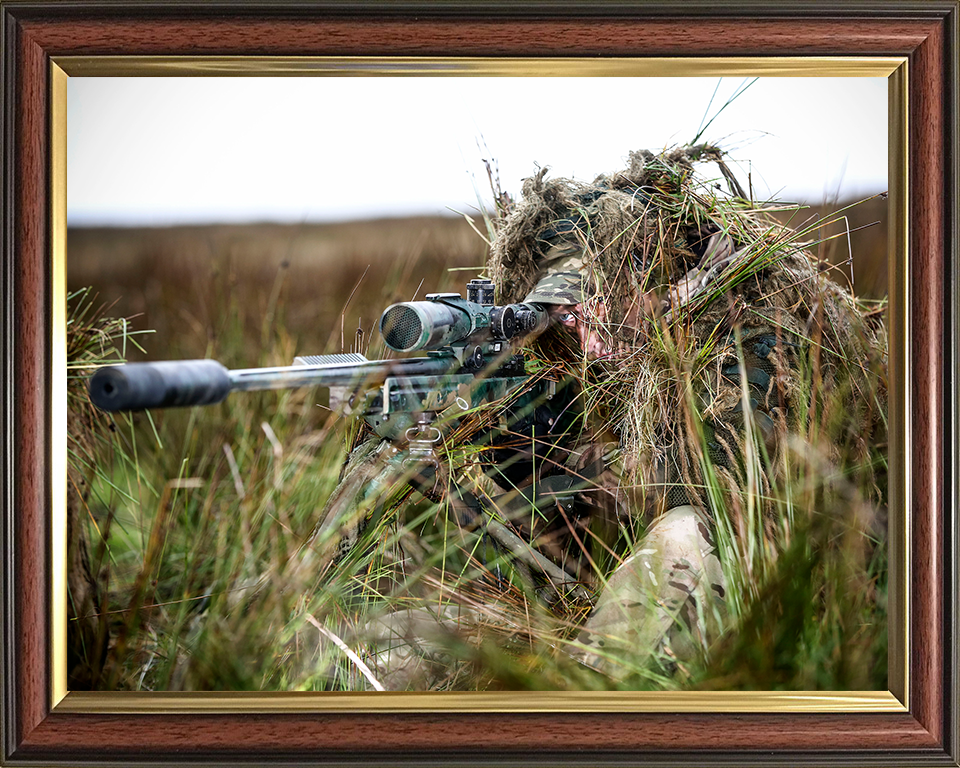 RAF Regiment Sniper Photo Print - Royal Air Force Hampshire Prints 10 x 8 Classic Frame No