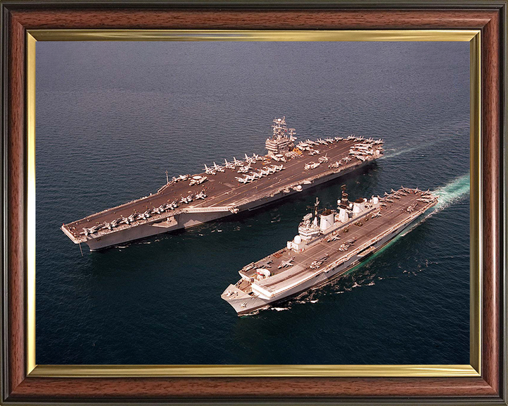 HMS Illustrious (R06) Photo Print - With USS John C. Stennis 1998 - Royal Navy Invincible Class Aircraft Carrier