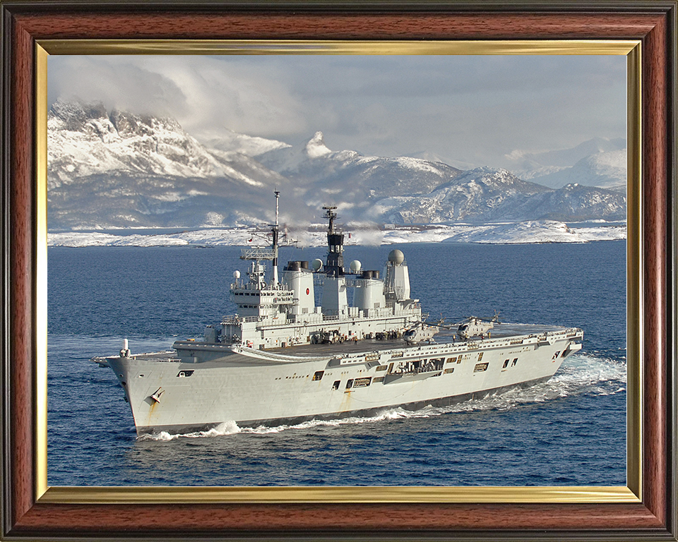 HMS Ark Royal (R07) Royal Navy Invincible Class Aircraft Carrier Norway 2008 Photo Print Wall Art Decor Posters, Prints, & Visual Artwork Hampshire Prints 10 x 8 Classic Frame No