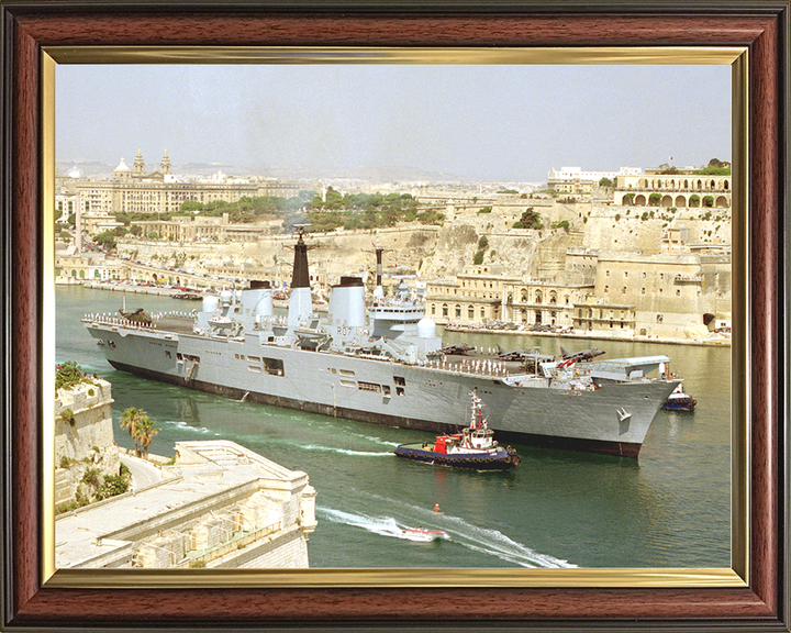 HMS Ark Royal (R07) Royal Navy Invincible Class Aircraft Carrier Malta 1994 Photo Print Wall Art Decor Posters, Prints, & Visual Artwork Hampshire Prints 10 x 8 Classic Frame No