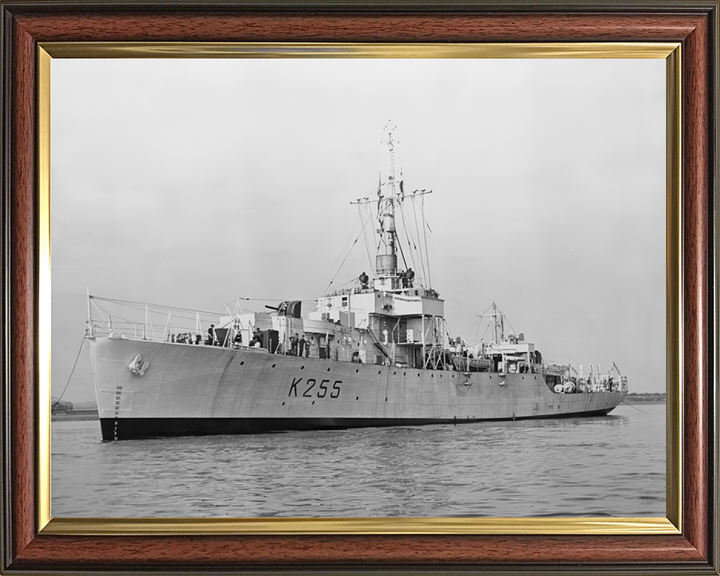 HMS Ballinderry (K255) Photo Print - At Anchor 1943 - Royal Navy River Class Frigate Hampshire Prints 10 x 8 Classic Frame No