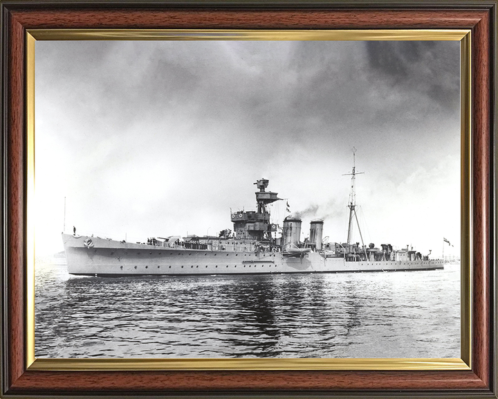 HMS Cairo (D87) Royal Navy C Class Light Cruiser Port Side View Photo Print Wall Art Decor Posters, Prints, & Visual Artwork Hampshire Prints 10 x 8 Classic Frame No