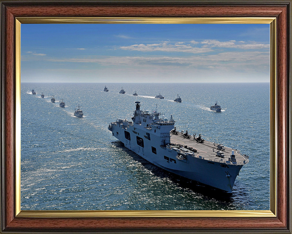 HMS Ocean (L12) Photo Print - BALTOPS 2015 - Royal Navy Landing Platform Helicopter Hampshire Prints 10 x 8 Classic Frame No