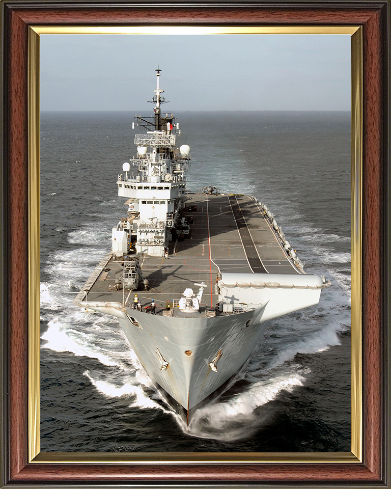 HMS Illustrious (R06) Photo Print - Joint Warrior 2008 - Royal Navy Invincible Class Aircraft Carrier Hampshire Prints 10 x 8 Classic Frame No