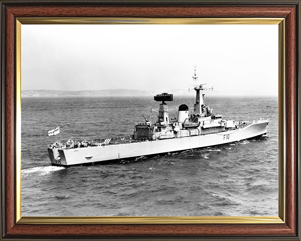 HMS Aurora (F10) Royal Navy Leander Class Frigate Underway Starboard View Photo Print Wall Art Decor Posters, Prints, & Visual Artwork Hampshire Prints 10 x 8 Classic Frame No