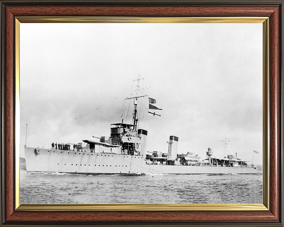 HMS Broke (D83) Royal Navy Thornycroft Type Flotilla Leader Port Side Photo Print Wall Art Decor Posters, Prints, & Visual Artwork Hampshire Prints 10 x 8 Classic Frame No