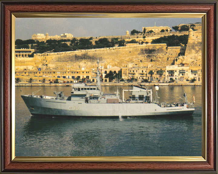 HMS Roebuck (H130) Photo Print - Valletta Malta - Royal Navy Coastal Survey Vessel Hampshire Prints 10 x 8 Classic Frame No