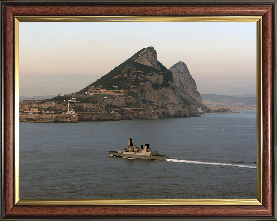 HMS Defender (D36) Photo Print - Gibraltar 2015 - Royal Navy Type 45 Destroyer Hampshire Prints 10 x 8 Classic Frame No