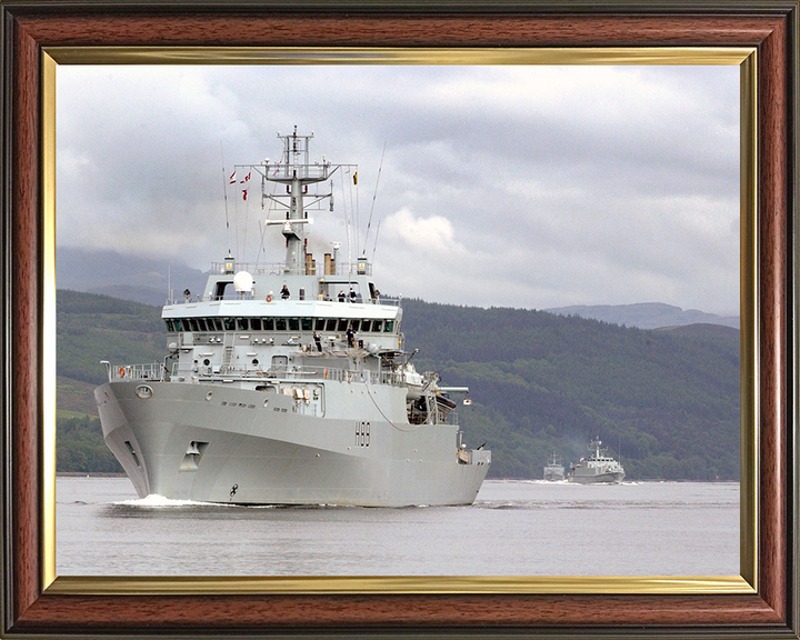 HMS Enterprise (H88) Photo Print - Faslane 2005 - Royal Navy Hydrographic Survey Vessel Hampshire Prints 10 x 8 Classic Frame No