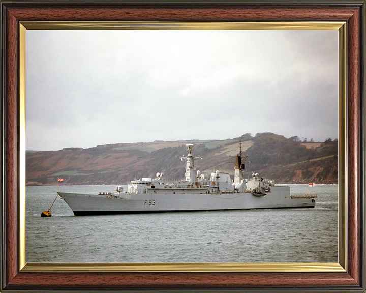 HMS Beaver (F93) Royal Navy Type 22 Frigate At A Buoy Photo Print Wall Art Decor Posters, Prints, & Visual Artwork Hampshire Prints 10 x 8 Classic Frame No