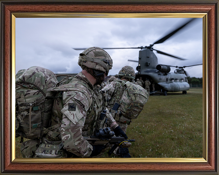 RAF Regiment and Chinook Helicopter Photo Print - Royal Air Force Hampshire Prints 10 x 8 Classic Frame No