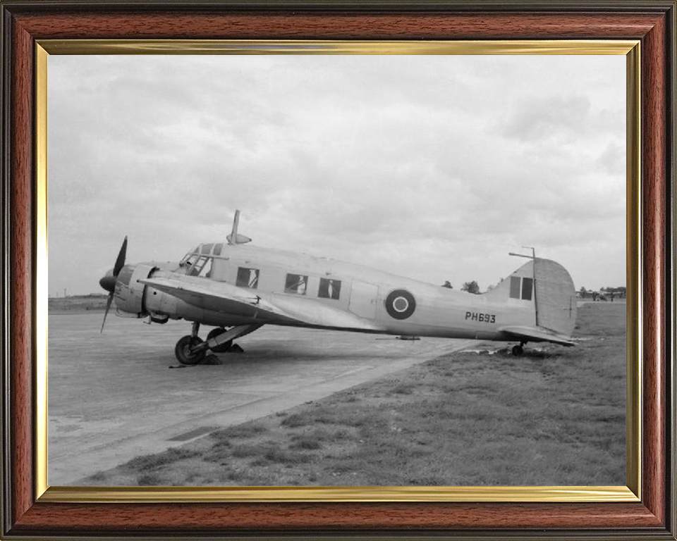 RAF Avro 652A Anson on the Ground Photo Print - Royal Air Force Aircraft Hampshire Prints 10 x 8 Classic Frame No