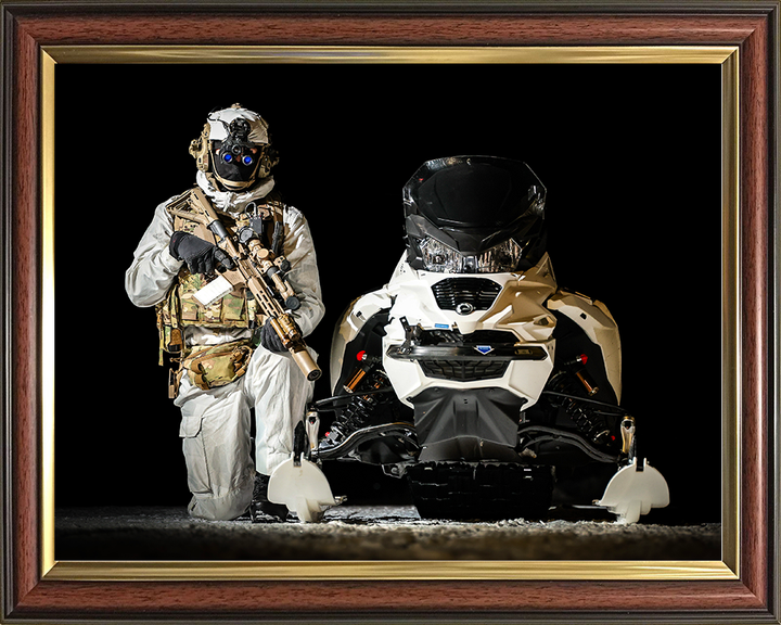 Royal Marine With an Oversnow Reconnaissance Vehicle Photo Print 30 Commando Wall Art Military Decor UK Posters, Prints, & Visual Artwork Hampshire Prints 10 x 8 Classic Frame No