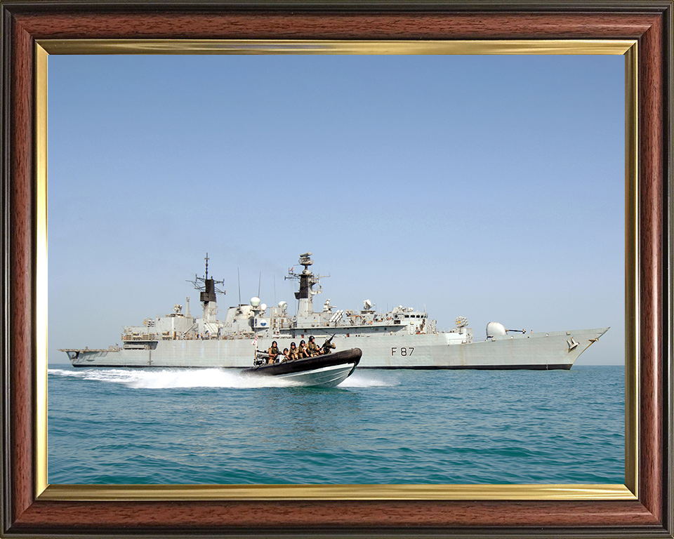 HMS Chatham (F87) Photo Print - Al Basrah Iraqi 2008 - Royal Navy Type 22 Frigate Posters, Prints, & Visual Artwork Hampshire Prints 10 x 8 Classic Frame No