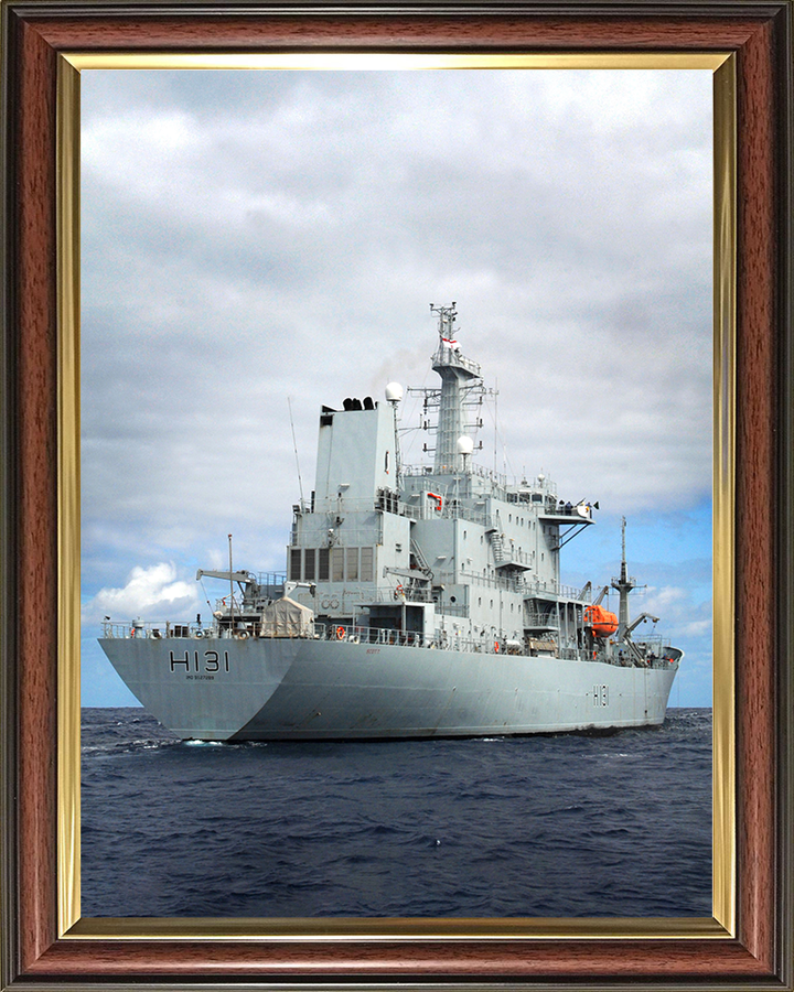 HMS Scott (H131) Photo Print - At Sea 2007 - Royal Navy Ocean Survey Vessel Hampshire Prints 10 x 8 Classic Frame No