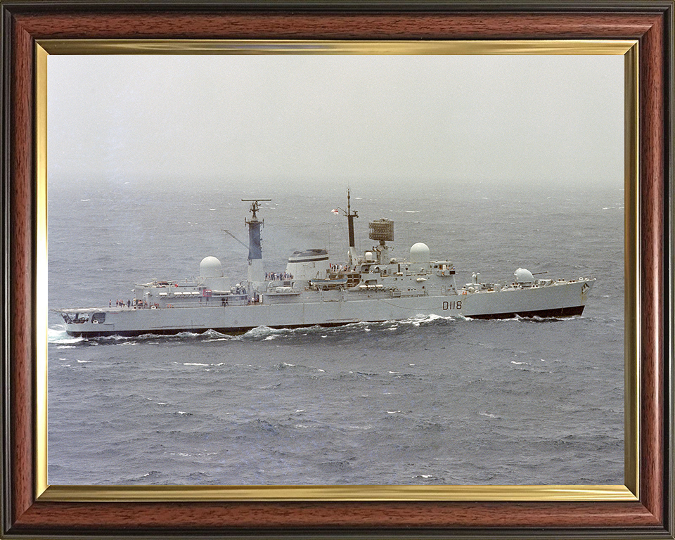 HMS Coventry (D118) Photo Print - At Sea 1982 - Royal Navy Type 42 Destroyer Hampshire Prints 10 x 8 Classic Frame No