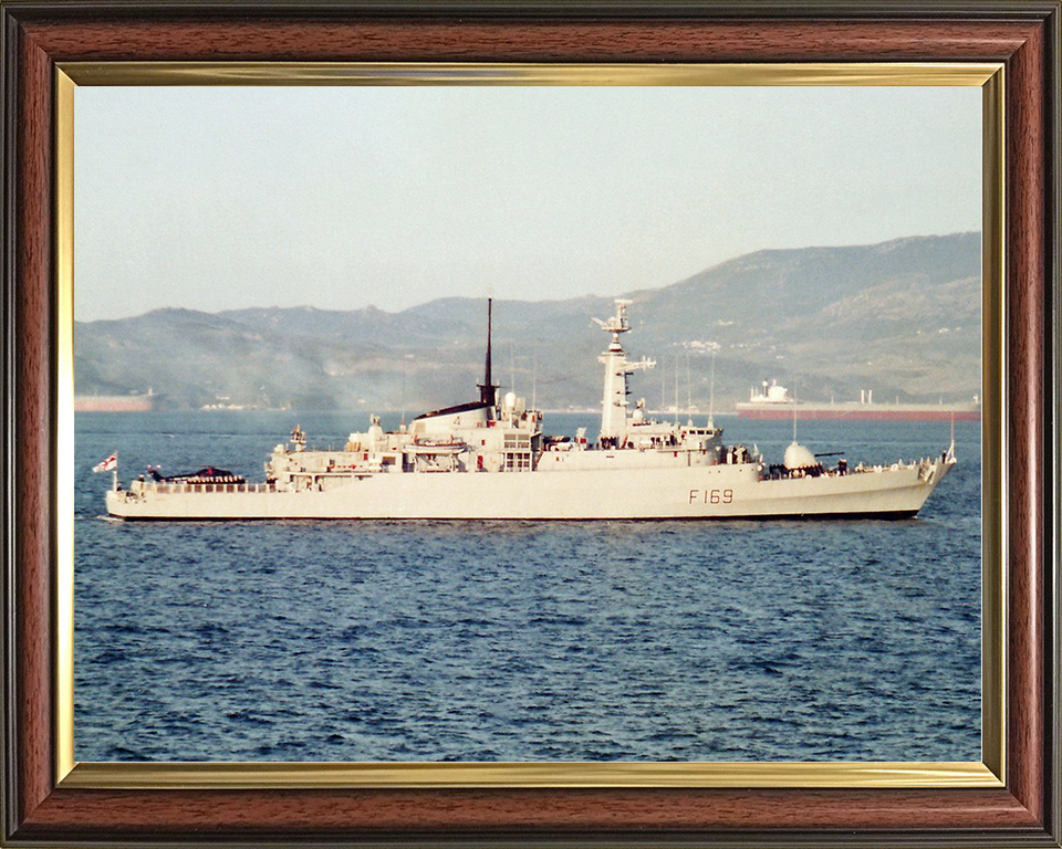HMS Amazon (F169) Royal Navy Type 21 Frigate Starboard Beam View Photo Print Wall Art Decor Posters, Prints, & Visual Artwork Hampshire Prints 10 x 8 Classic Frame No
