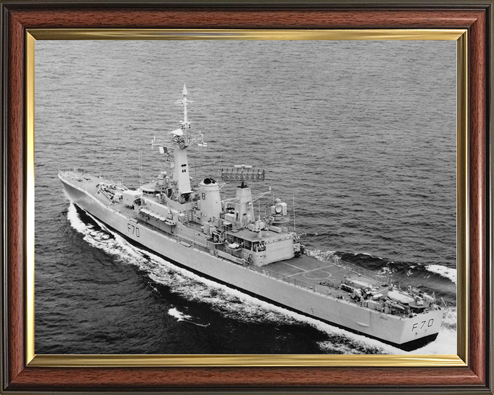 HMS Apollo (F70) Royal Navy Leander Class Frigate High Port Quarter View Photo Print Wall Art Decor Posters, Prints, & Visual Artwork Hampshire Prints 10 x 8 Classic Frame No