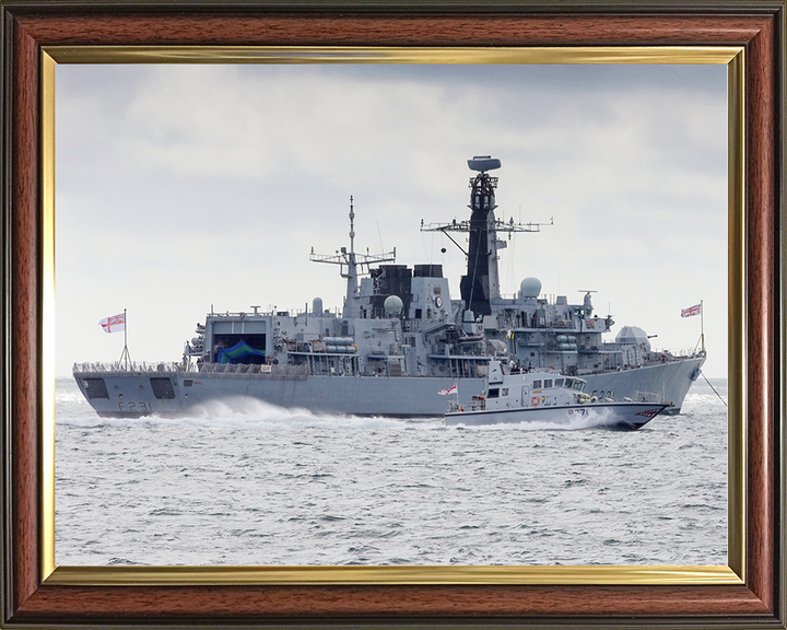 HMS Argyll (F231) Royal Navy Type 23 Frigate With P2000 Wall Art Photo Print Naval Decor Posters, Prints, & Visual Artwork Hampshire Prints 10 x 8 Classic Frame No