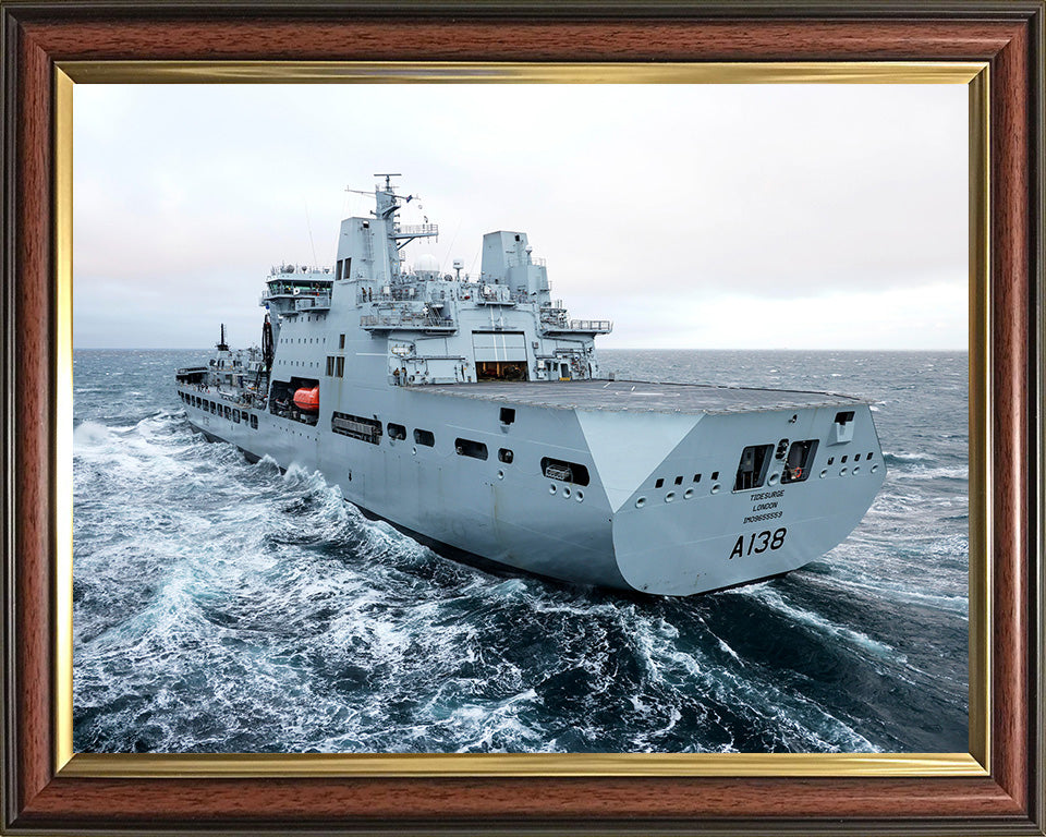 RFA Tidesurge (A138) Photo Print - Port Quarter View - Royal Fleet Auxiliary Tide class Tanker Hampshire Prints 10 x 8 Classic Frame No