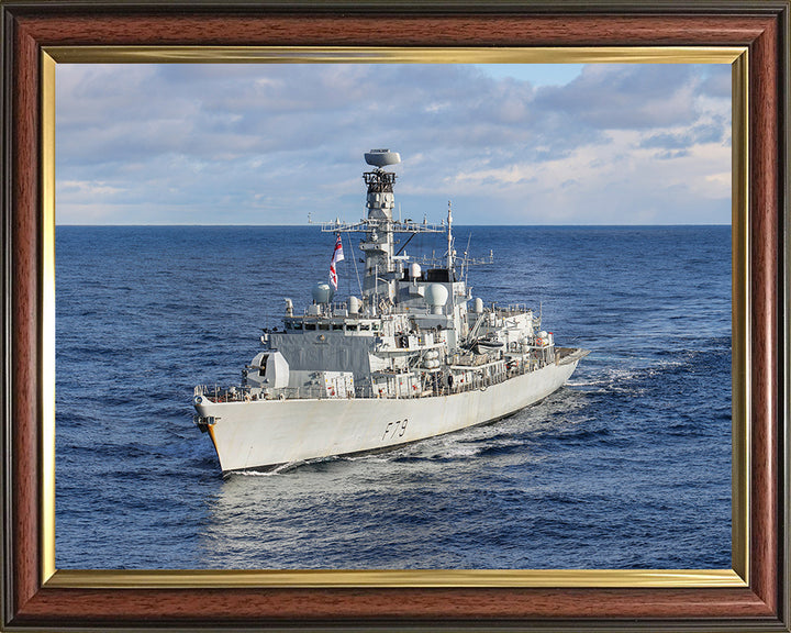 HMS Portland (F79) Photo Print - Port Bow View Underway - Royal Navy Type 23 Frigate Hampshire Prints 10 x 8 Classic Frame No