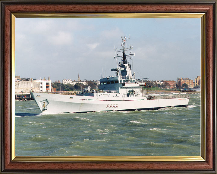 HMS Dumbarton Castle (P265) Royal Navy Castle Class Patrol Vessel Portsmouth Photo Print Wall Art Decor Posters, Prints, & Visual Artwork Hampshire Prints 10 x 8 Classic Frame No