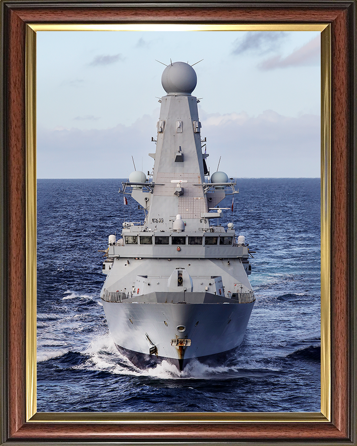 HMS Defender (D36) Royal Navy Type 45 Destroyer Underway Bow View Photo Print Wall Art Decor Posters, Prints, & Visual Artwork Hampshire Prints 10 x 8 Classic Frame No