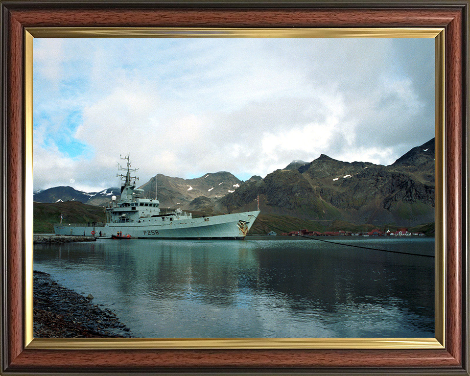 HMS Leeds Castle (P258) Photo Print - South Georgia 2003 - Royal Navy Castle Class Patrol Vessel