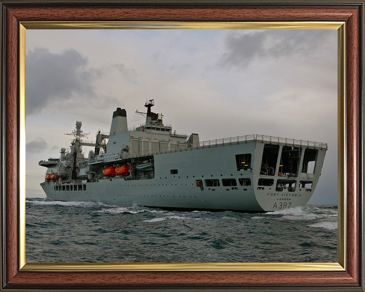RFA Fort Victoria (A387) Photo Print - Port Quarter View - Royal Fleet Auxiliary Fort Class Tanker Hampshire Prints 10 x 8 Classic Frame No