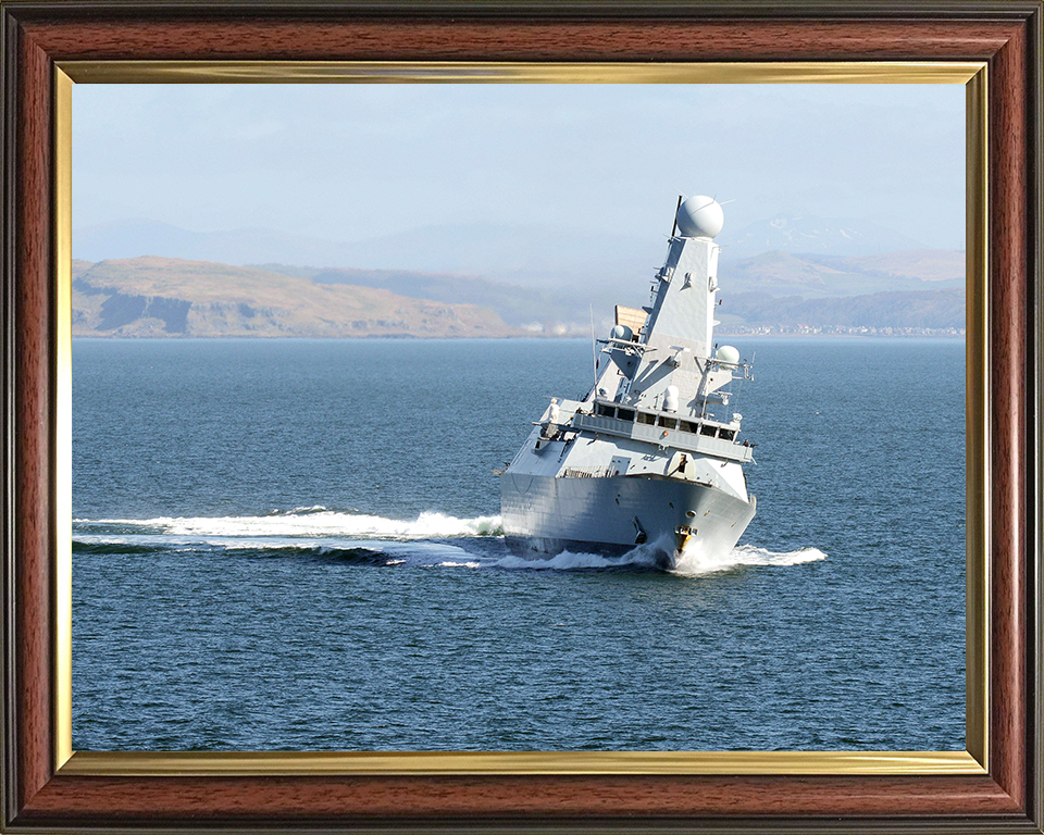 HMS Diamond (D34) Royal Navy Type 45 Destroyer Exercise Joint Warrior 2013 Photo Print Wall Art Decor Posters, Prints, & Visual Artwork Hampshire Prints 10 x 8 Classic Frame No