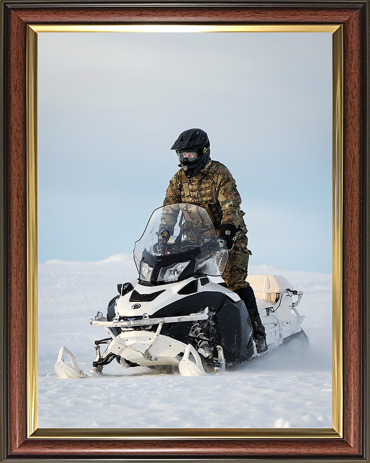 Royal Marine Commando Drives an Oversnow Reconnaissance Vehicle Photo Print in Norway Marines Wall Art Military Decor Posters, Prints, & Visual Artwork Hampshire Prints 10 x 8 Classic Frame No
