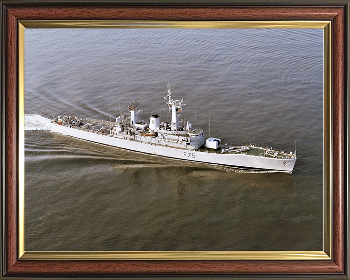 HMS Charybdis (F75) Royal Navy Leander Class Frigate From Above Photo Print Wall Art Decor Posters, Prints, & Visual Artwork Hampshire Prints 10 x 8 Classic Frame No