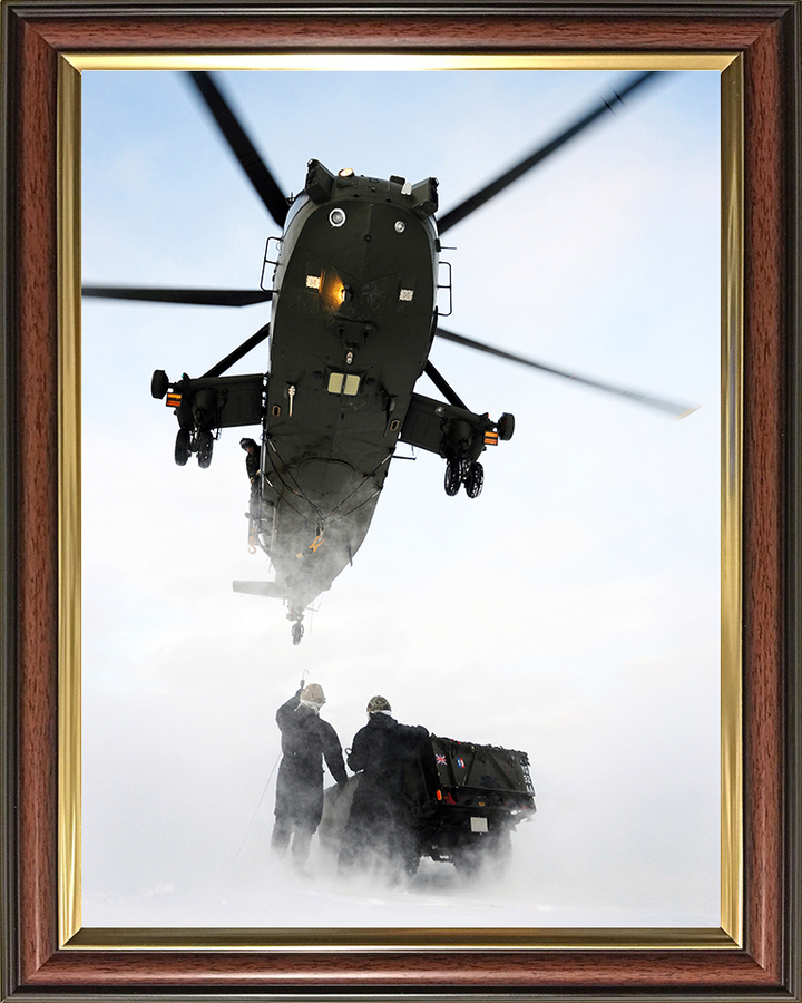 Sea King Mk4 Helicopter load lifting 2012 Photo Print - Royal Navy Aircraft Posters, Prints, & Visual Artwork Hampshire Prints 10 x 8 Classic Frame No