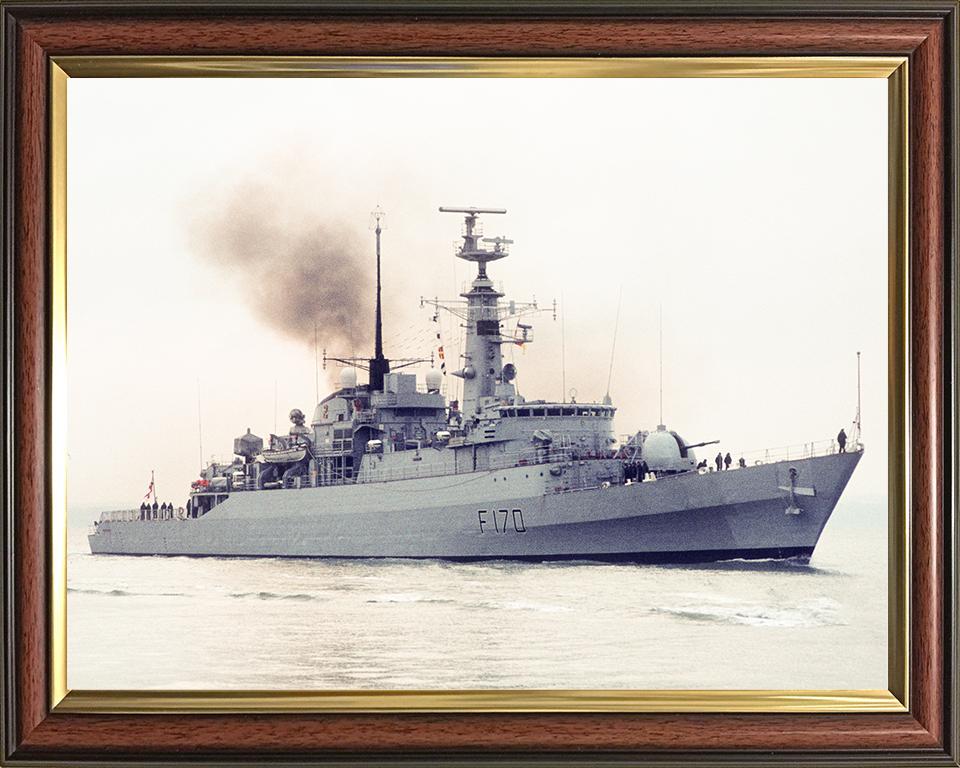 HMS Antelope (F170) Royal Navy Type 21 Frigate Starboard View in Colour Photo Print Wall Art Decor Posters, Prints, & Visual Artwork Hampshire Prints 10 x 8 Classic Frame No