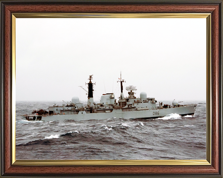 HMS Birmingham (D86) Royal Navy Type 42 Destroyer Underway Port View Photo Print Wall Art Decor Posters, Prints, & Visual Artwork Hampshire Prints 10 x 8 Classic Frame No