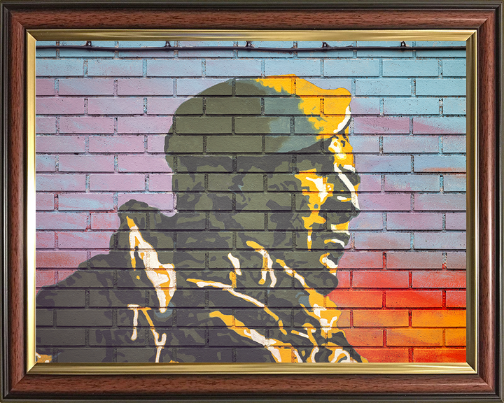 Royal Marines Commando Falklands Yomper Mural Closeup Photo Print - Lympstone Hampshire Prints 10 x 8 Classic Frame No