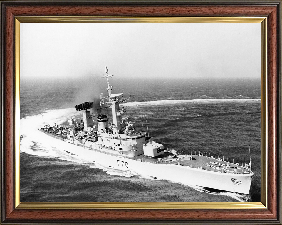 HMS Apollo (F70) Royal Navy Leander Class Frigate Hard Turn To Port Photo Print Wall Art Decor Posters, Prints, & Visual Artwork Hampshire Prints 10 x 8 Classic Frame No