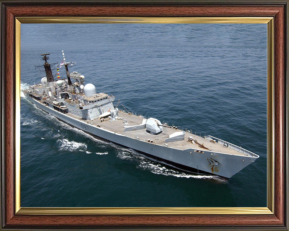 HMS Edinburgh (D97) Royal Navy Type 42 Destroyer Upper Deck View Photo Print Wall Art Decor Posters, Prints, & Visual Artwork Hampshire Prints 10 x 8 Classic Frame No