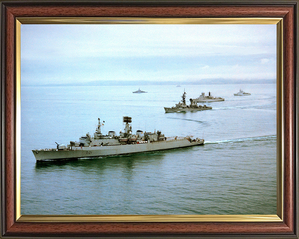HMS Norfolk (D21) Photo Print - Strike Group - Royal Navy County Class Destroyer Hampshire Prints 10 x 8 Classic Frame No