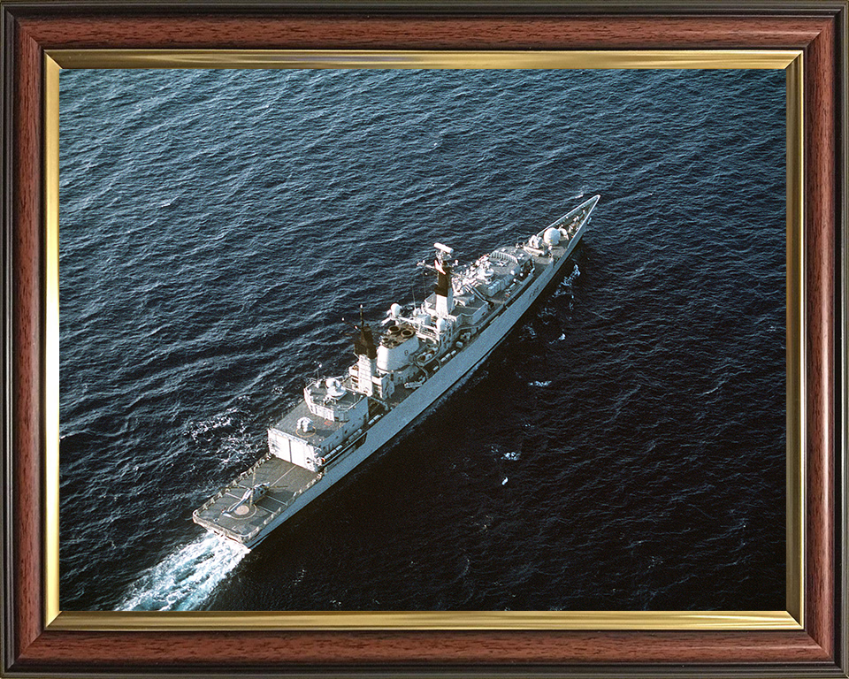 HMS Cumberland (F85) Photo Print - At Sea 1991 - Royal Navy Type 22 Frigate Hampshire Prints 10 x 8 Classic Frame No