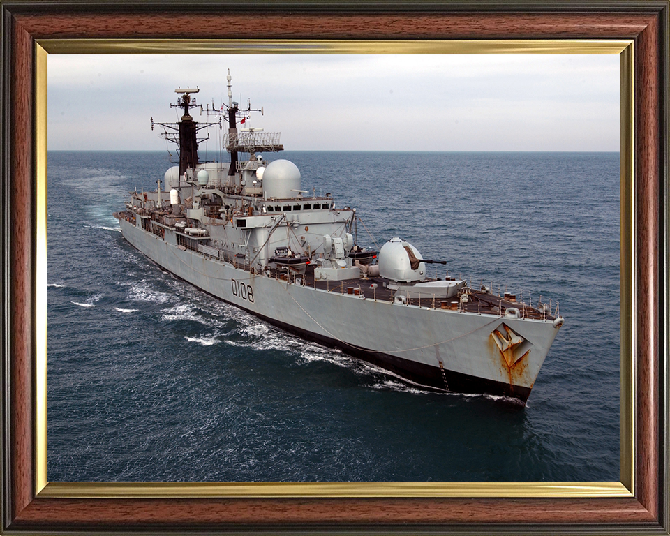HMS Cardiff (D108) Photo Print - At Sea 2002 - Royal Navy Type 42 Destroyer Hampshire Prints 10 x 8 Classic Frame No