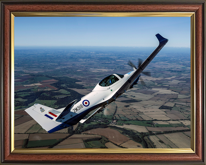 RAF Grob Prefect T1 in flight Photo Print - Royal Air Force Aircraft Hampshire Prints 10 x 8 Classic Frame No