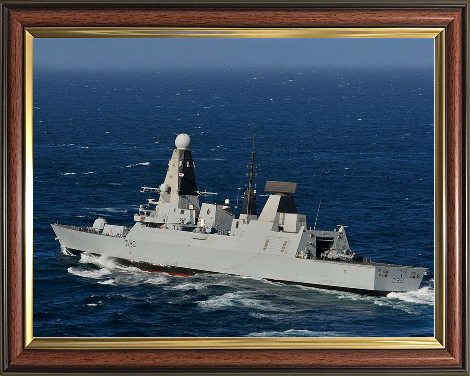 HMS Daring (D32) Royal Navy Type 45 Destroyer Underway Port Side View Photo Print Wall Art Decor Posters, Prints, & Visual Artwork Hampshire Prints 10 x 8 Classic Frame No