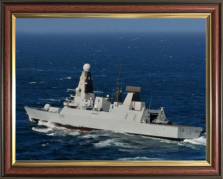 HMS Daring (D32) Royal Navy Type 45 Destroyer Underway Port Side View Photo Print Wall Art Decor Posters, Prints, & Visual Artwork Hampshire Prints 10 x 8 Classic Frame No