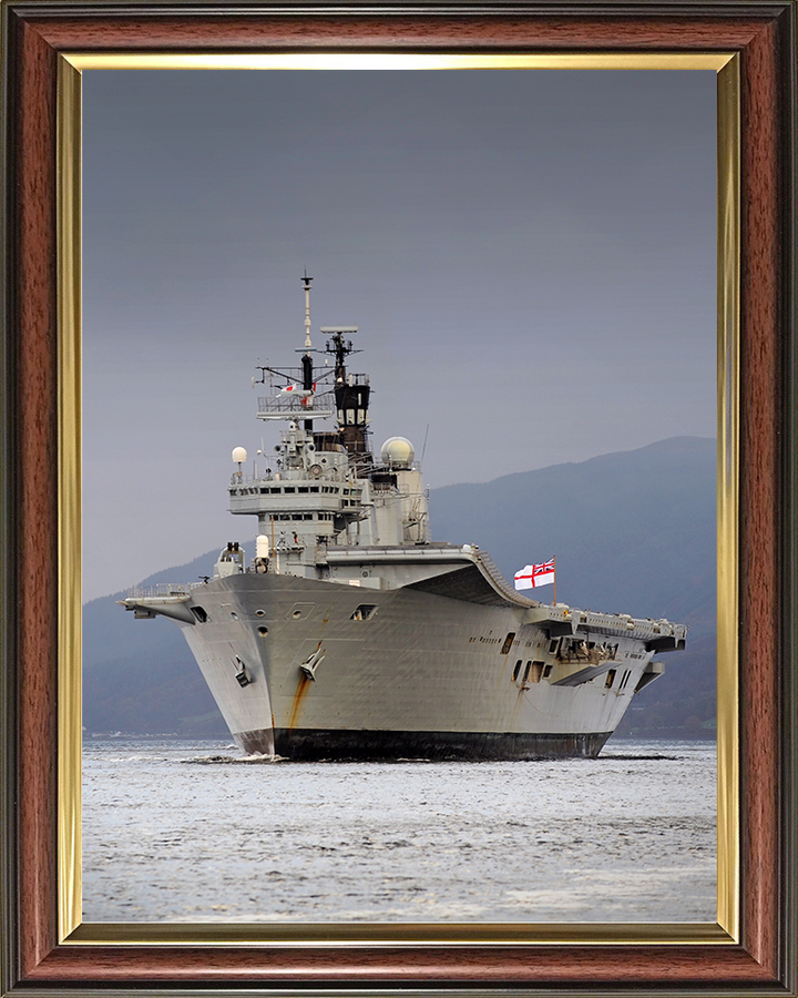 HMS Ark Royal (R07) Royal Navy Invincible Class Aircraft Carrier Portrait Photo Print Wall Art Decor Posters, Prints, & Visual Artwork Hampshire Prints 10 x 8 Classic Frame No